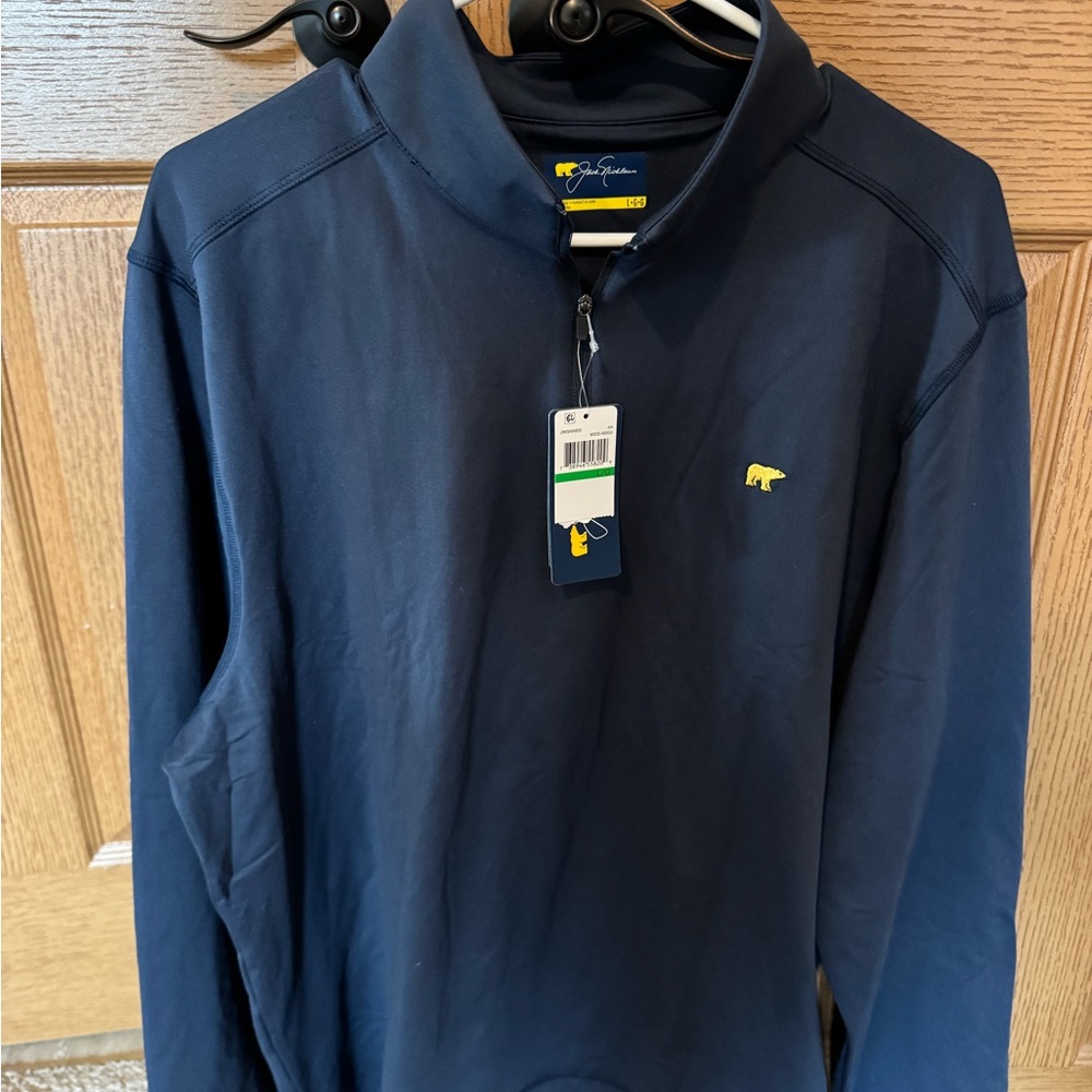 Men's Navy Quarter-Zip Golf Pullover size large